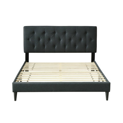 Grand lit dans une boîte Enable - Tête de lit noire avec fonction