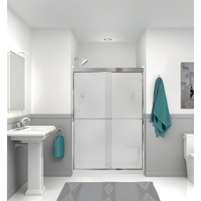 Ensemble de douche à coller 6 pièces avec porte et accessoires 48 po x 36 po x 72 po Transolor, blanc / chrome poli