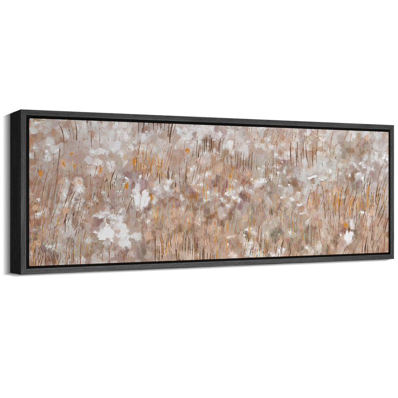 «Rustic Countryside Autumn Whispers», reproduction d'art texturée encadrée, H 20 po x l 60 po, Noir, noir, noir, noir