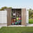 Outdoor Storage Shed 59 Cu Ft Vertical Resin Storage Cabinet Brown, for Garage, Backyard Patio Accessories and Garden Tools, Waterproof Outside Lawn Mower Shed with Lockable Doors and Floor-136330346