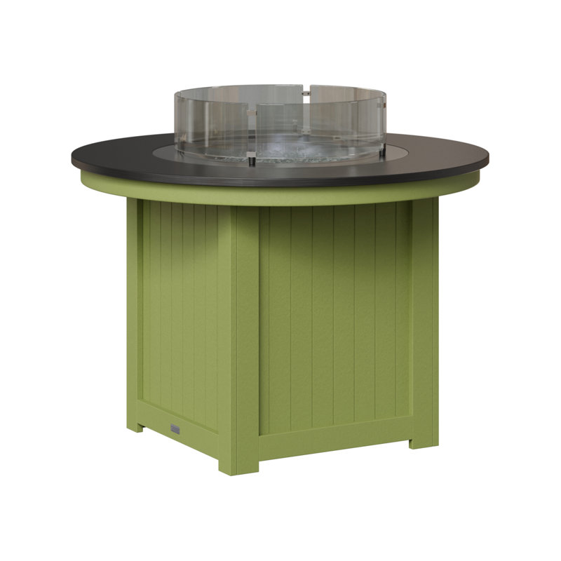 Foyer de table rond Berlin Donoma, H 37 po x l 44 po x P 44 po, Plateau martelé noir avec base vert kiwi