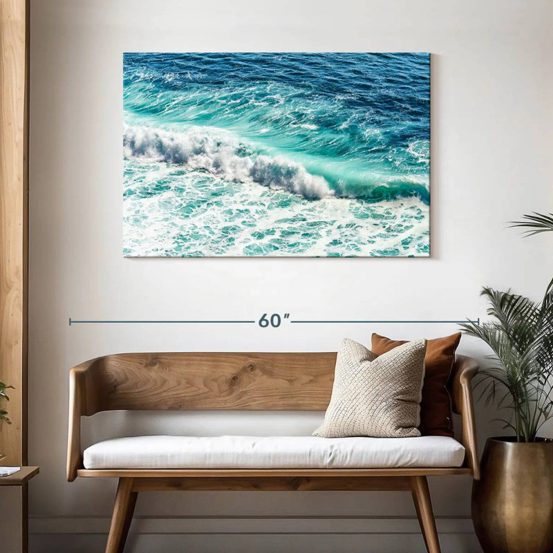 Vague turquoise sur la plage de Bali, H 30 po x l 45 po