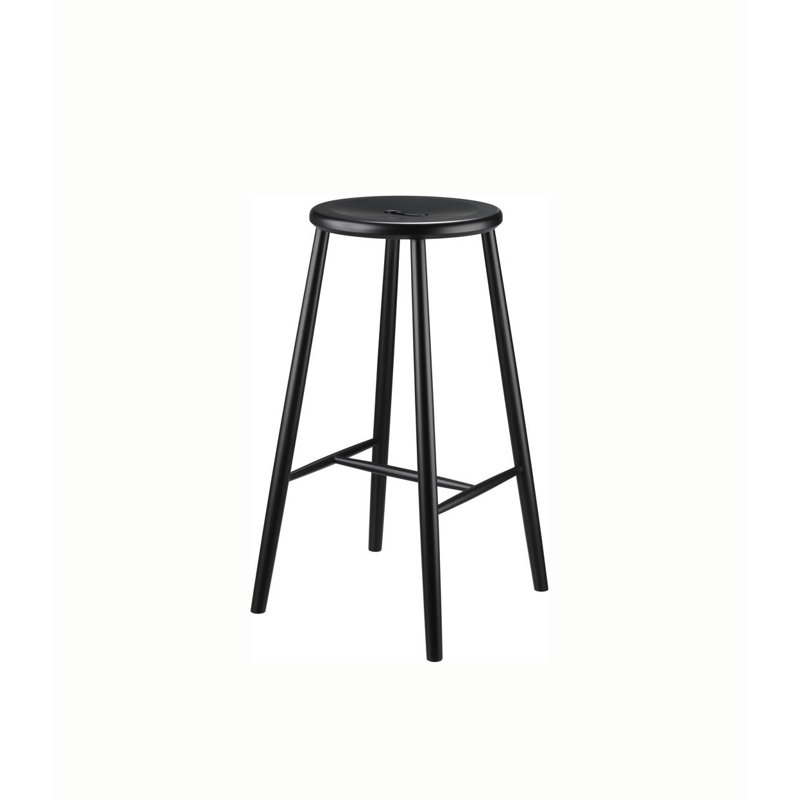 J27 by Børge Mogensen, Bar Stool (29.53" Seat Height), Jet Black