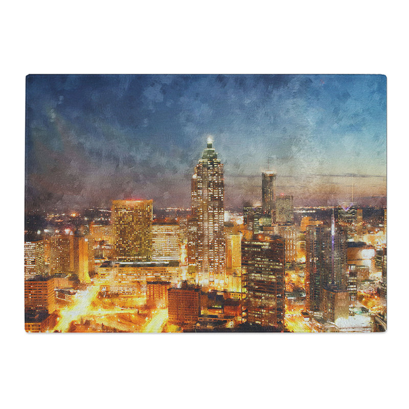 Atlanta Georgia Skyline Painting Chopping Board, 0.4cm H x 20cm W x 29cm L