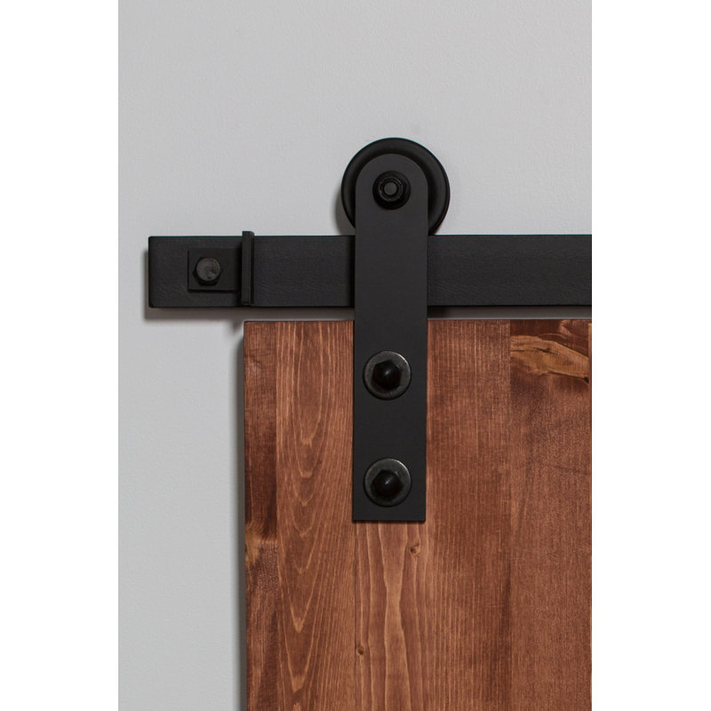 Ensemble de quincaillerie pour porte de grange coulissante 302, Noir, 84 po