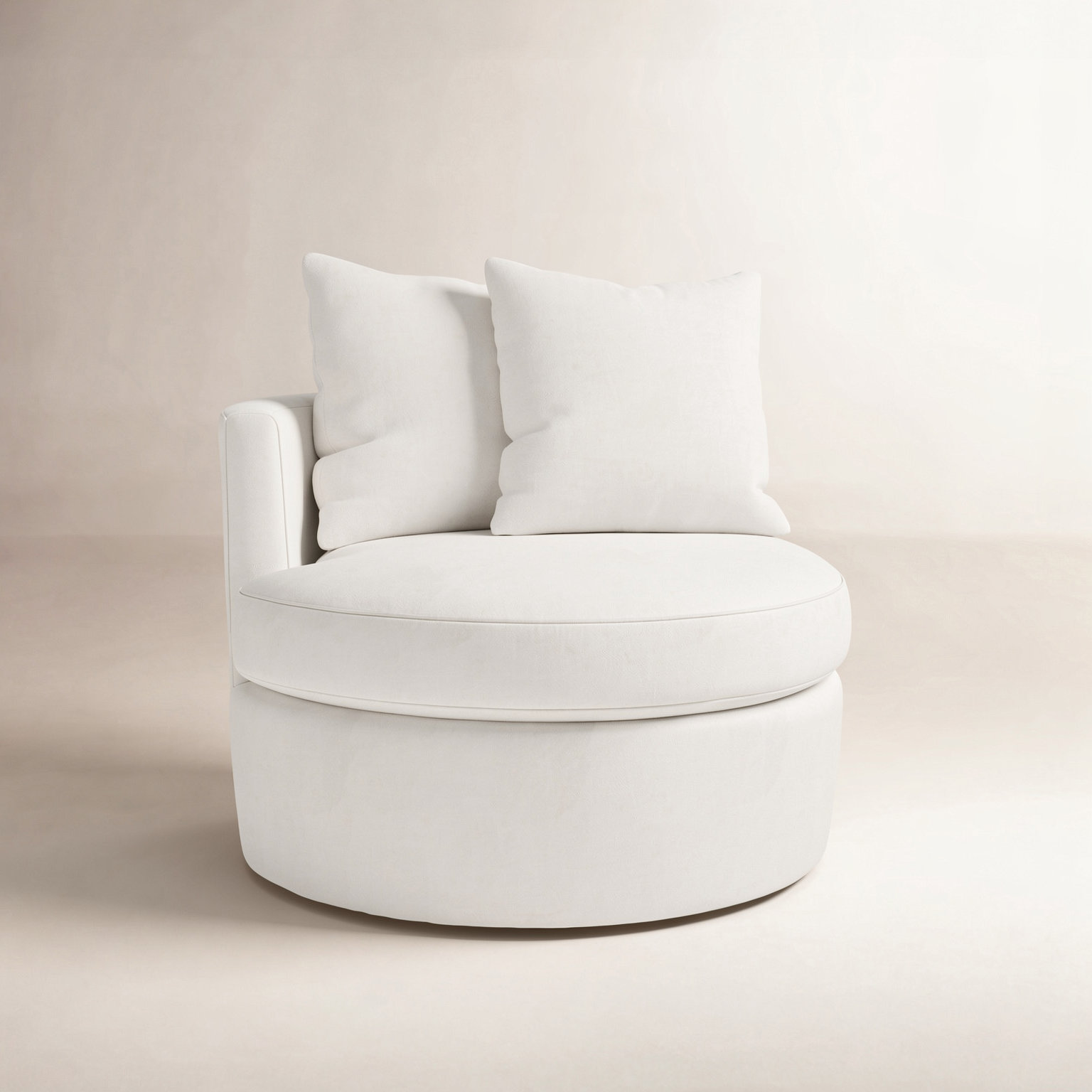 Dara Upholstered Swivel Accent Chair, Classic Bleach White Performance Weave