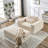 Corduroy Sponge Sofa Lounge Chair with Removable footrest-1339974749