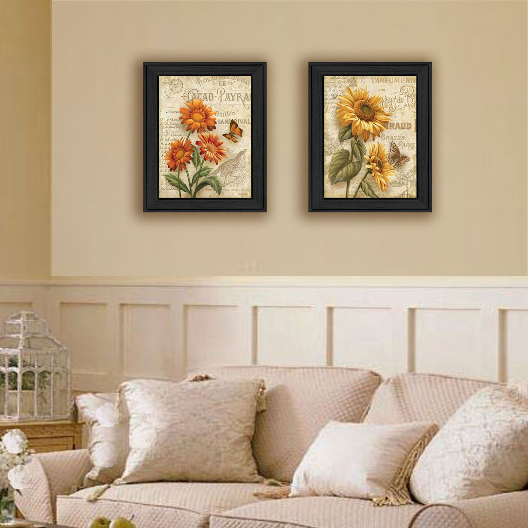 Flowers 2-Piece Vignette Framed Wall Art for Living Room, Home Wall Décor by Ed Wargo Trendy Decor 4U