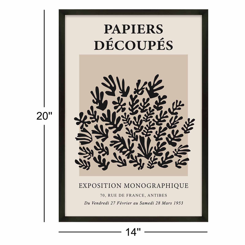 Papiers Decoupes Set by Romina Gadler, 20" H x 14" W, Black Paper Framed