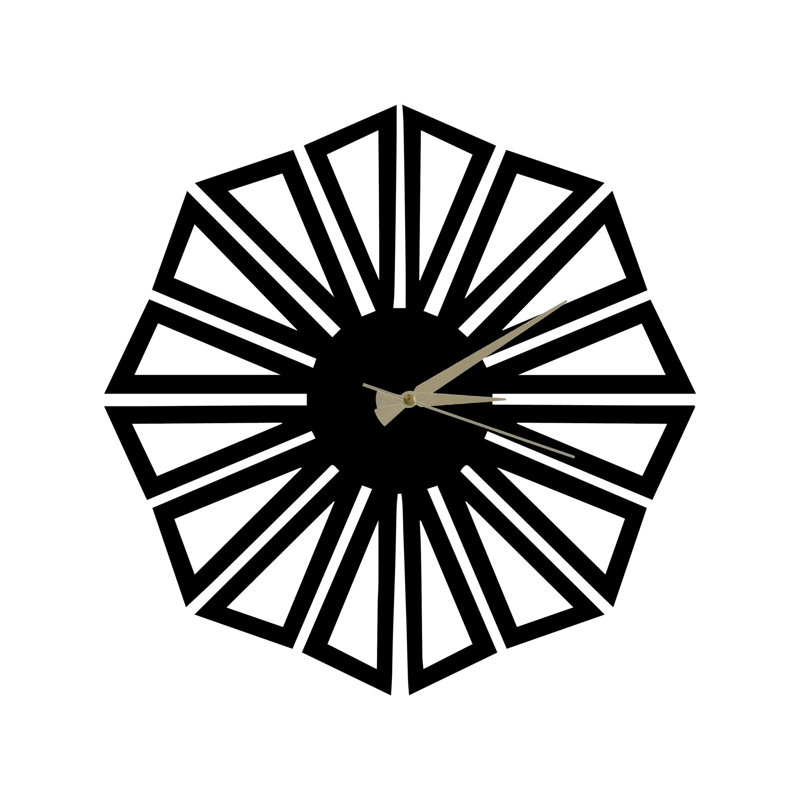 Elegant Metal Wall Clock, 19.7 x 19.7 inches | 100% Metal Construction, Thickness: 0.08 inches | Stylish Black Design, Perfect for Home Décor & Office | Easy to Hang with Back Piece, Functional and Modern Timepiece