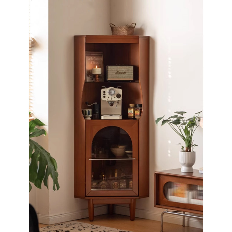 Armoire de coin en bois massif clair luxueux