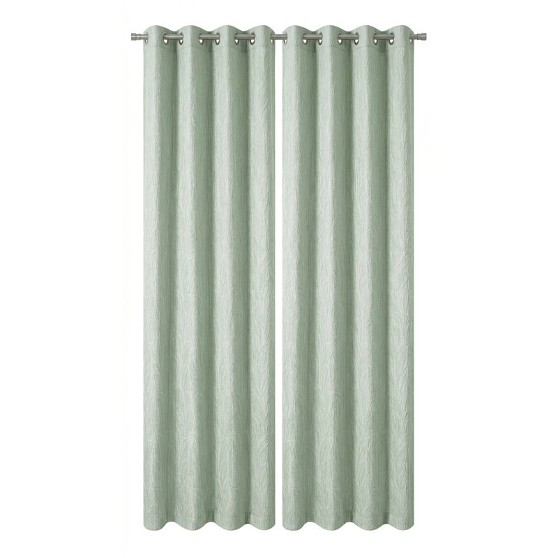Panneau de rideau texturé à motif de feuilles tissées, 54 x 84 pouces, rideau filtrant la lumière pour salon et chambre (1 panneau, vert oasis rafraîchissant)