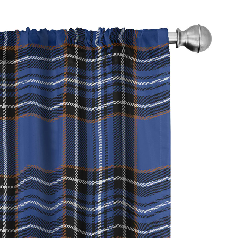 Plaid Semi-Sheer Rod Pocket Sliding Panel, 28" x 63"