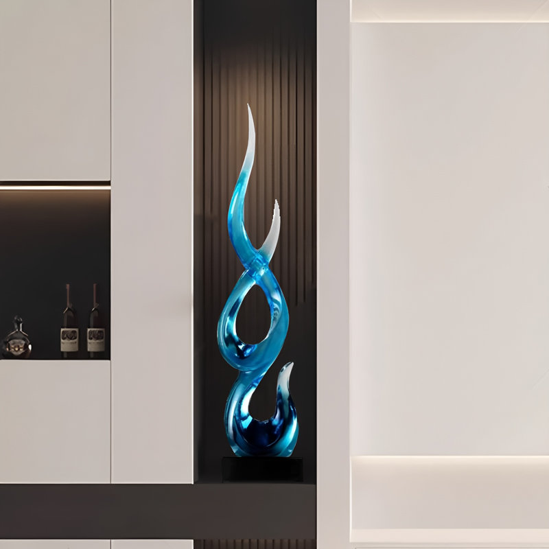 26.57"Resin blue-shaped unique art piece
