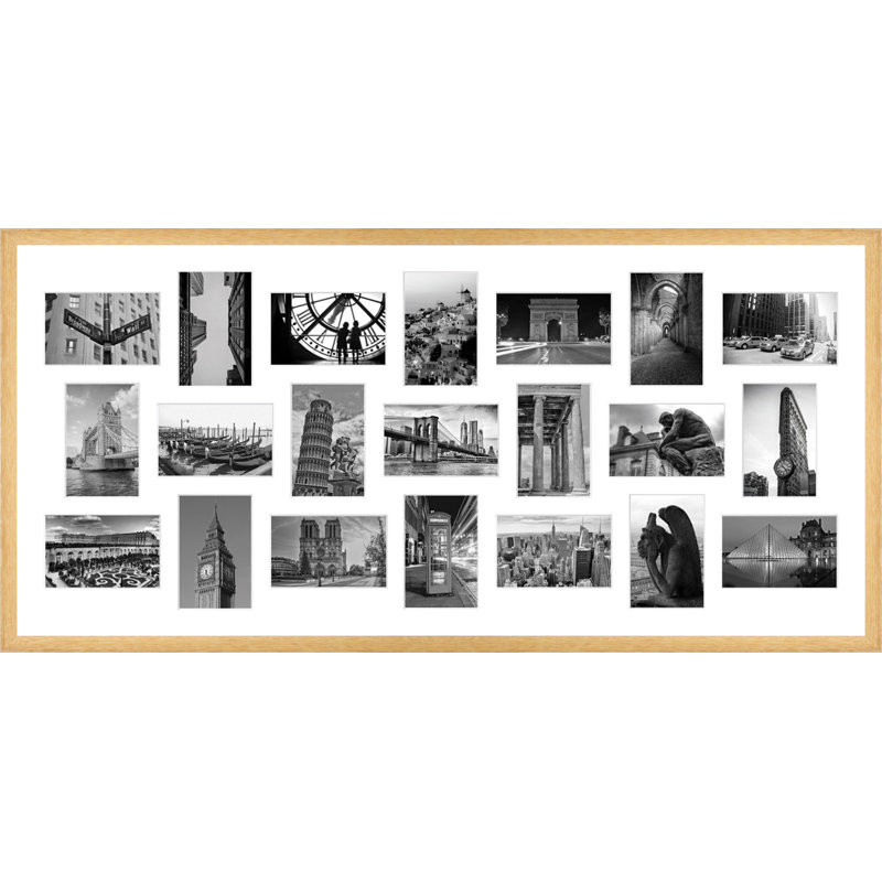 Manosque Wood Picture Frame with Mat, Natural Brown