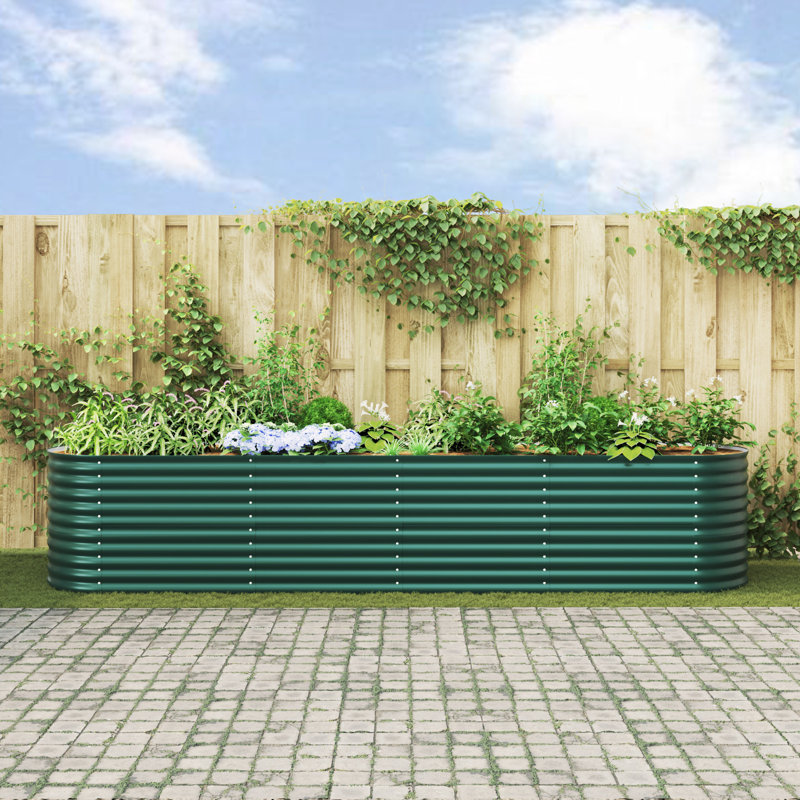 Raised Garden Bed, 81cm H x 400cm W x 80cm D, Green