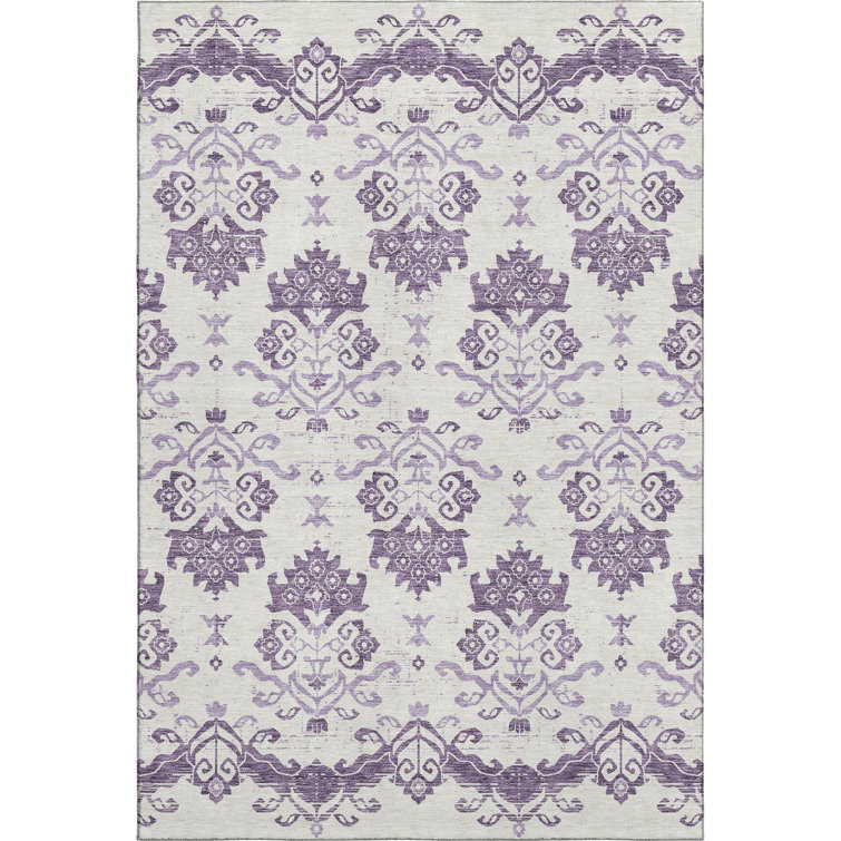 Premium Machine Washable Prisco Purple Rug