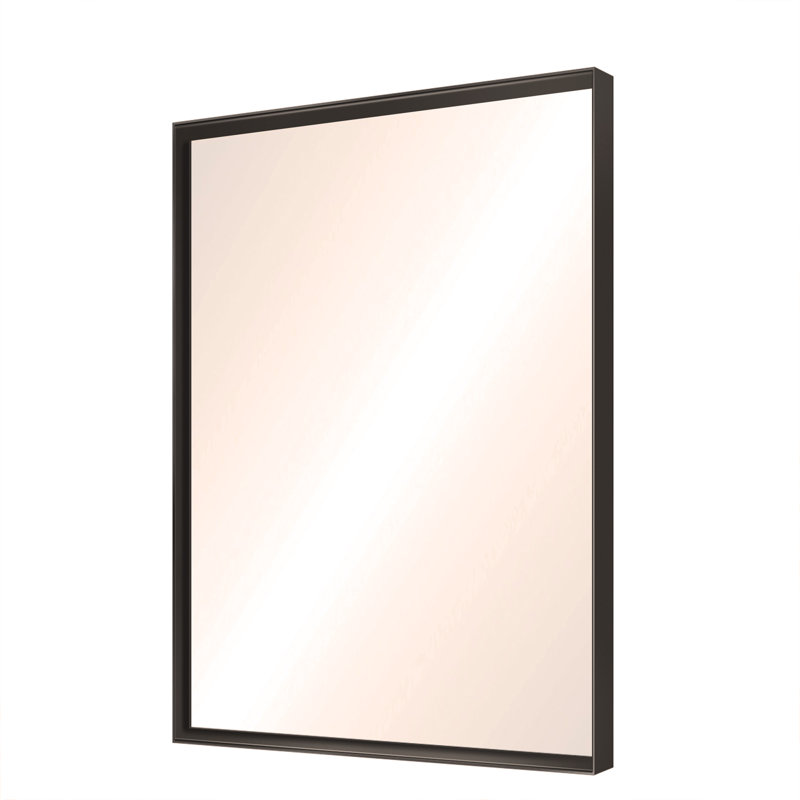 Miroir de salle de bain noir brillant pour miroir mural, 40 po x 30 po