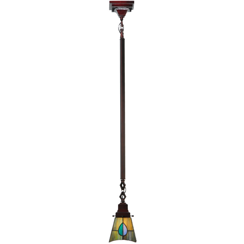 Mackintosh Leaf 5" Bronze & Glass Mini Pendant for Indoor/Outdoor