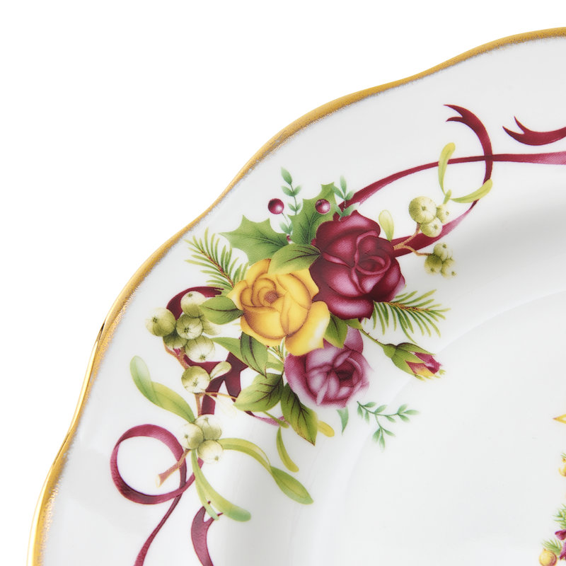 Old Country Roses Christmas Tree Dinner Plate 10.5"