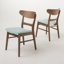 Ensemble de table de salle à manger moderne 5 pièces avec chaises rembourrées, structure en bois d'hévéa pour la maison et la cuisine