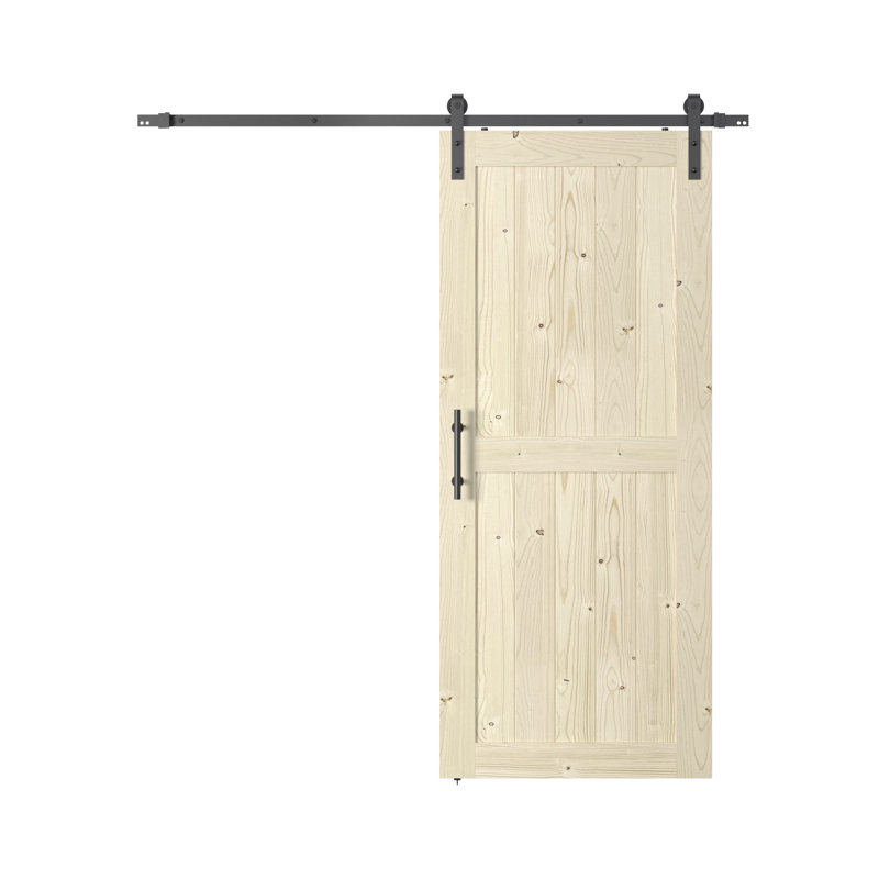 Coast Sequoia 84" Knotty Pine Wood Sliding Barn Door with Hardware Kit