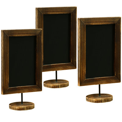 3 Piece Free Standing Tabletop Wedding Wood Memo Sign Chalkboard 
