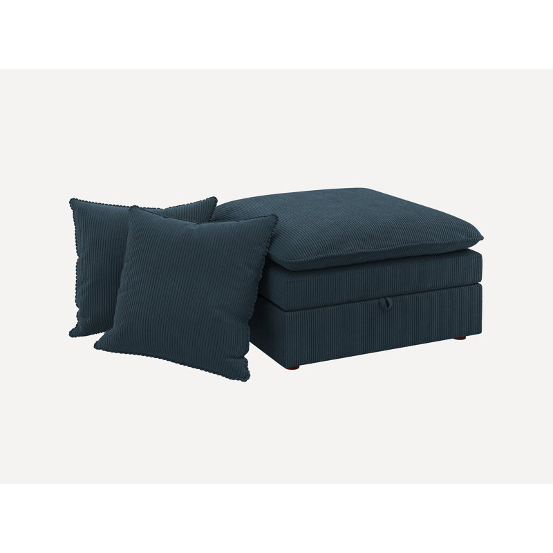 Ottoman Corduroy Blue, Blue