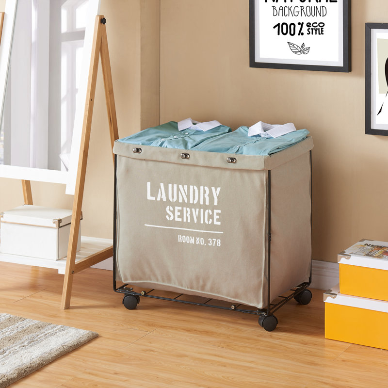 Lanham Army Canvas Rolling Laundry Hamper