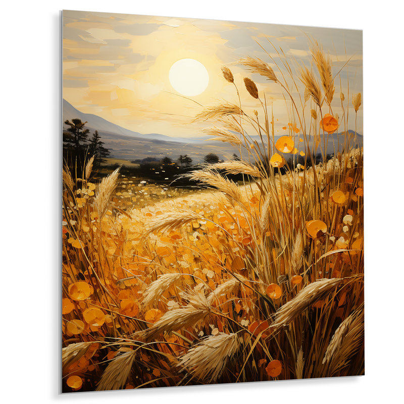 «Countryside Wheat Field Of Gold II», impression d'art mural paysage et nature, H 20 po x l 12 po x P 1 po