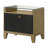2-Drawer Glass Top Nightstand Natural Pine