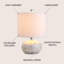 Lampe de table en blanc 16 po Chery