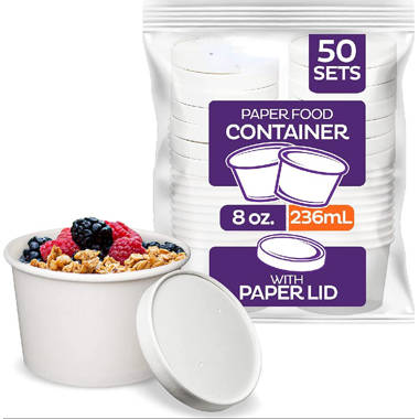 Comfy Package, [48 Sets - Combo Plastic Deli Containers With Airtight Lids  - 8 oz, 16 oz, 32 oz. - Food Storage/Soup Containers