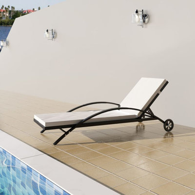 Vivanco 78.7" Long Reclining Single chaise with Cushions by Highland Dunes