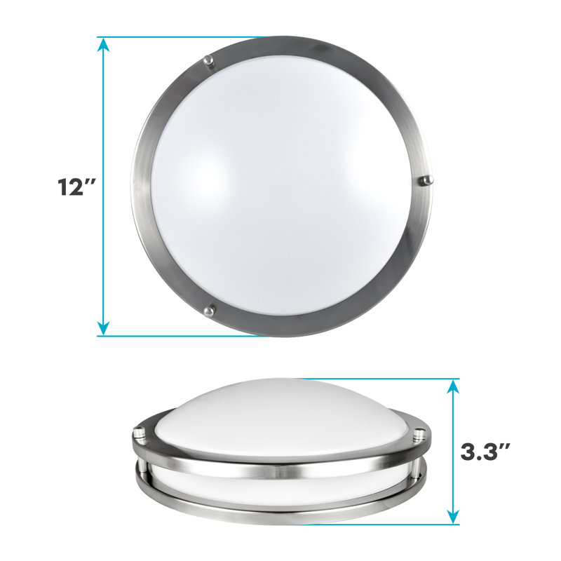 Plafonnier encastré Eryx, H 12 po x l 12 po x P 3,3 po, Argent