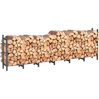 Support à bois de chauffage extérieur, support à bois de chauffage robuste, support à bois de chauffage à l'intérieur, support à bois de chauffage, support à piles de bois pour patio, jardin, cour arrière, noir mat