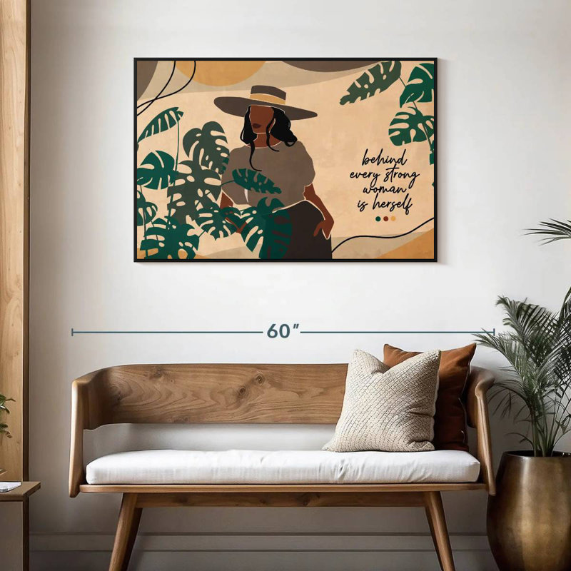 Derrière chaque femme forte I, Cadre flottant noir, 43 po x 29 po