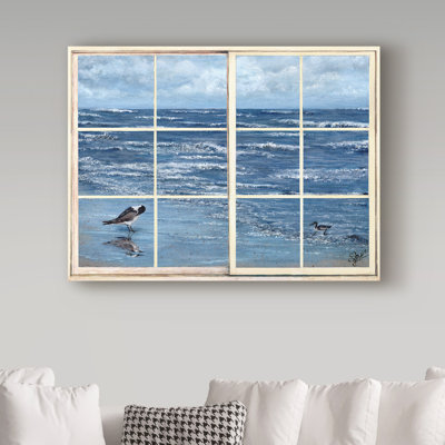 Dartis 'Beach Reflections Through the Window' Print  on Wrapped Canvas