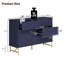 Commode décorative 3 tiroirs (bleu)-898988536
