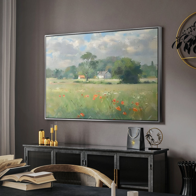 «Vintage Landscape - CCLXI» sur toile, Argent, H 27 po x l 41 po