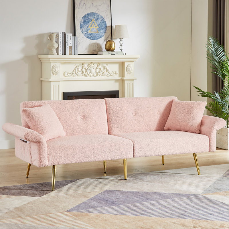 Canapé-lit d'appoint rembourré Modern Modern, Rose