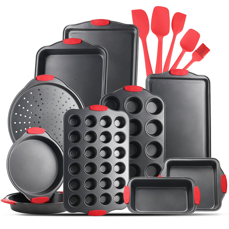 Ensemble de plats de cuisson antiadhésifs en acier au carbone 15 pièces Joytable, Noir