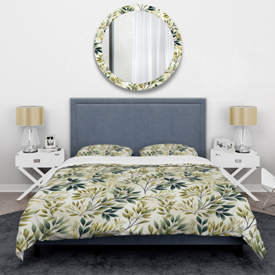 Tranquil Leaves IV - Plants Duvet Cover Set - Microfiber Polyester