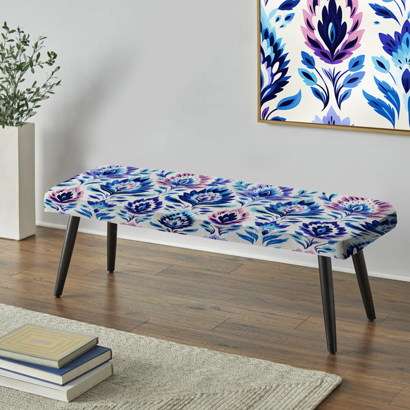 Banc bleu rembourré Ikat Harmony Embrace - Ikat