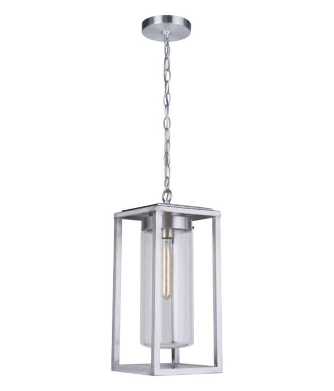 1 - Light Single Pendant, Satin Aluminum