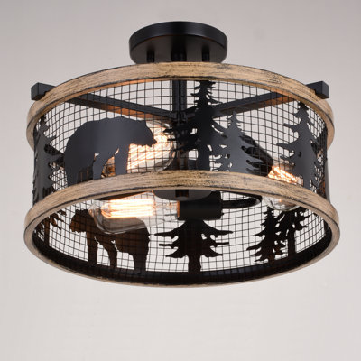 Plafonnier semi-encastré 3 lumières 16 po Cekaj