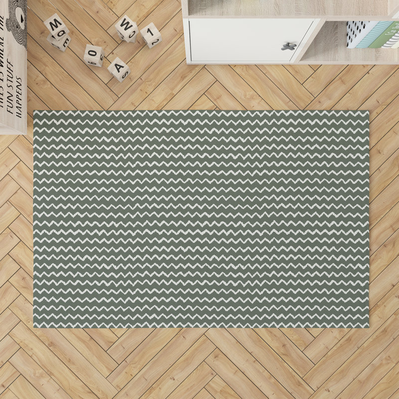 Tapis de jeu Chevron Wave Kids, Chimichurri / vert, H 0,1 po x L 36 po x l 24 po