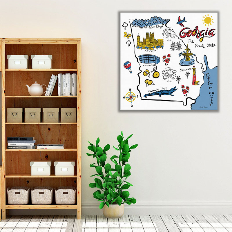 Géorgie - reproduction d'art sur toile, H 20 po x l 20 po