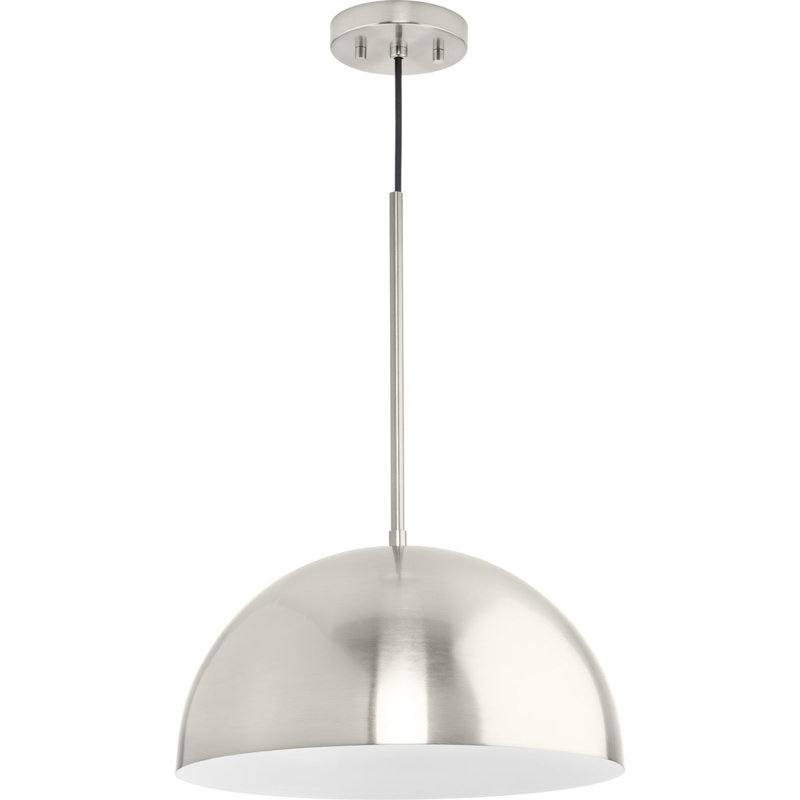 Ashantae 1 - Light Dome Pendant, Brushed Nickel, 120.5" H x 15.75" W x 15.75" D