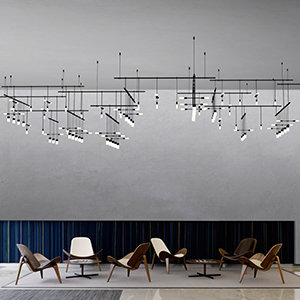 Suspenders® 35 - Light LED Chandelier, Satin Black
